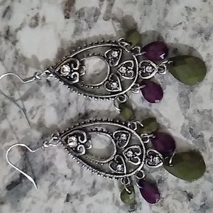 Silver-tone teardrop earrings